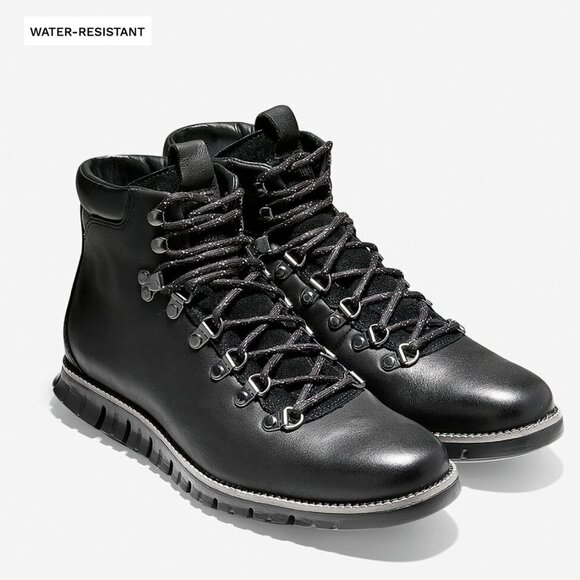 NIB Cole Haan Zerogrand Men's Causal Waterproof Black Leather Hiker Boot #C35594 - Picture 1 of 11